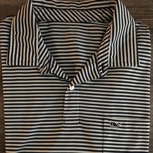 VINEYARD VINES Striped Whale Golf Polo Shirt - Picture 2 of 8